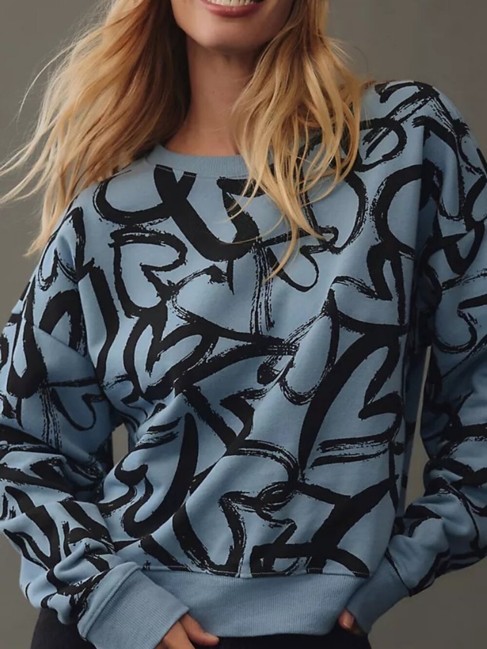 Maeve Heart Printed Sweatshirt